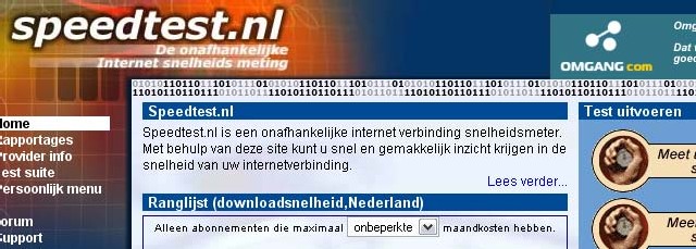 internetsnelheidsmeting