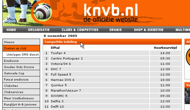 competitie-indeling