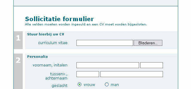 sollicitatieformulier