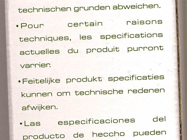 productspecificaties